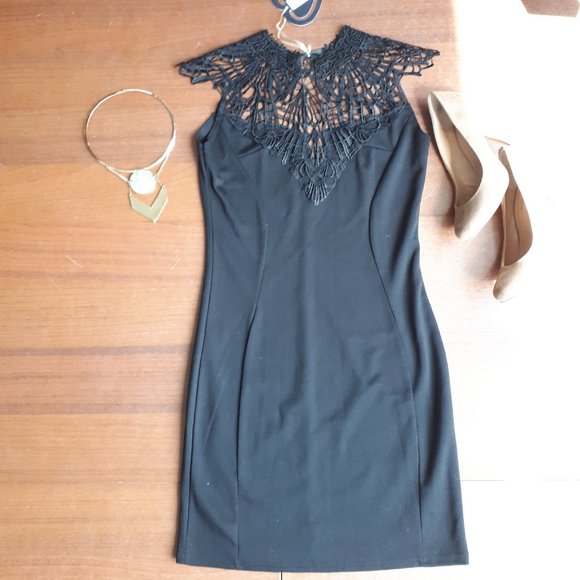 Black Lace Neckline Dress - NWT - Picture 3 of 6